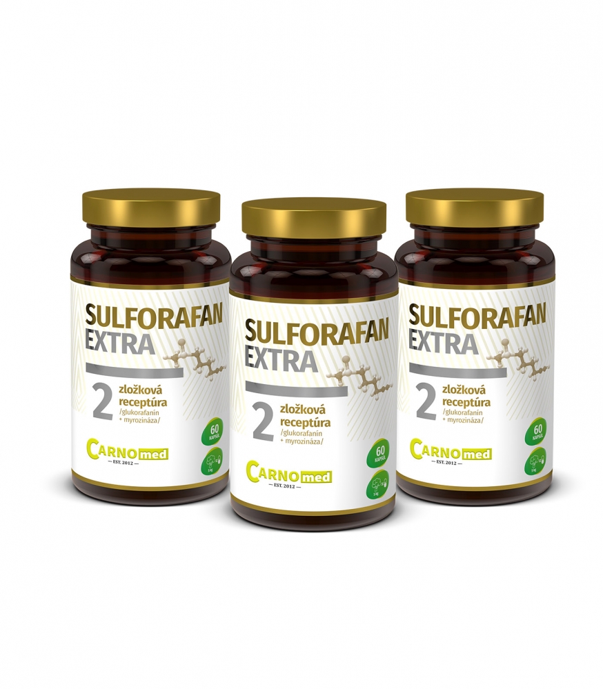 3 balení Sulforafan EXTRA 60 - Až 200 mg myrozinázou aktivovaného brokorafanu v kapsli! Aktivní prevence před onkologickými onemocněními