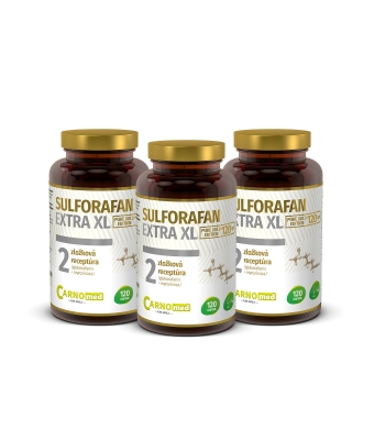 3 balení Sulforafan EXTRA XL Pure Gold Edition 120 - Až 200 mg myrozinázou aktivovaného brokorafanu v kapsli! Aktivní prevence před onkologickými onemocněními